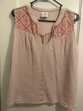 Knox Rose Blush Embroidered Cotton Camisole (Item 28)